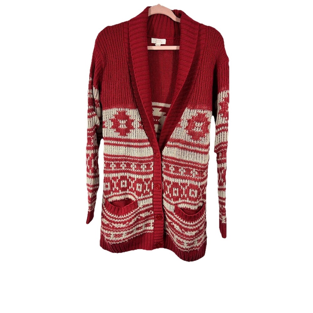 Sun And Shadow Women's Fair Isle Sweater Size S Oversized Knitted Cottage Granny